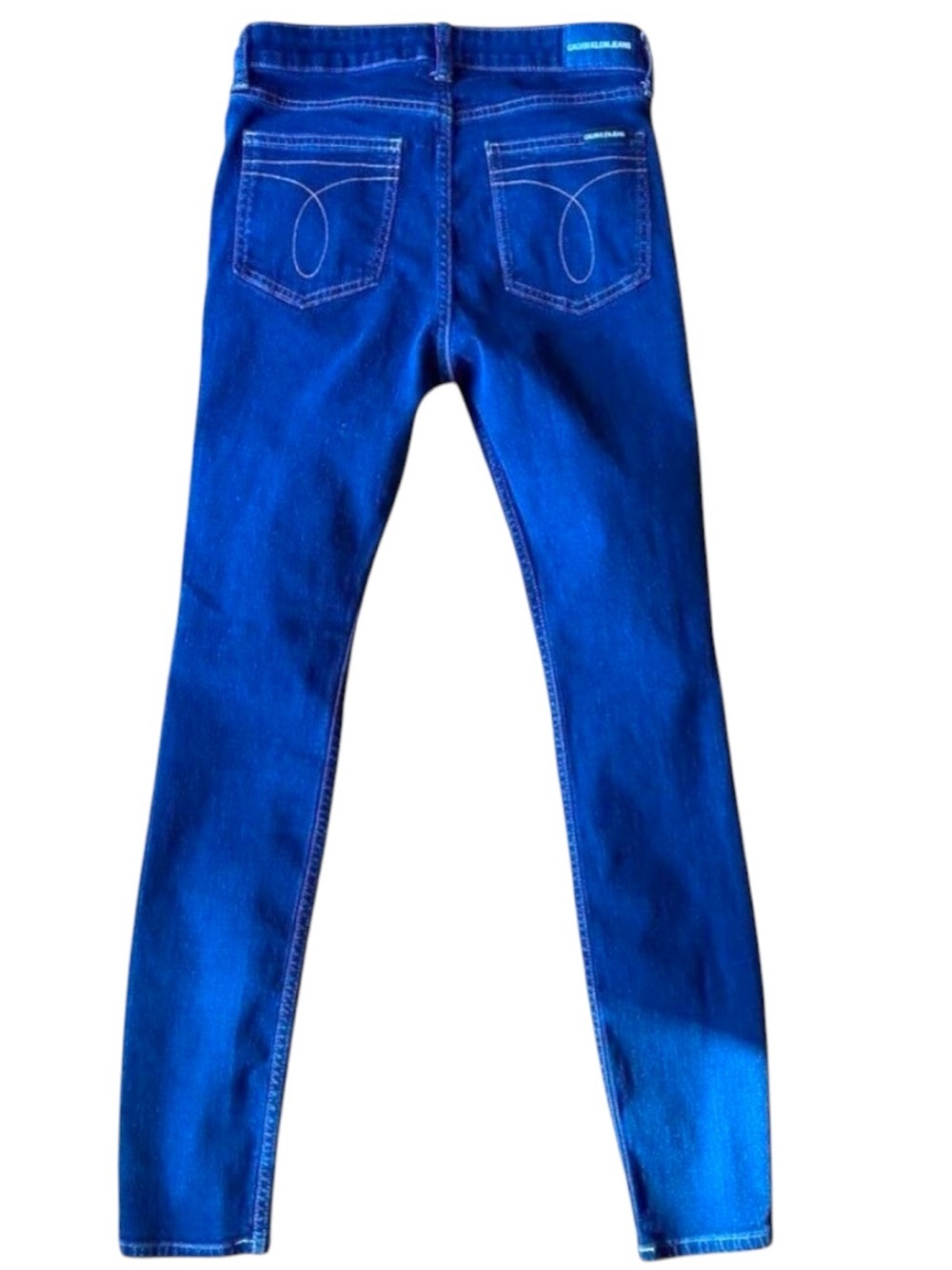 Calvin Klein jeans high-rise waist skinny dark blue stretch denim size 28